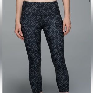 Lululemon All Sport Crop Heathered Net Pop Black Multi size 10 Luxtreme